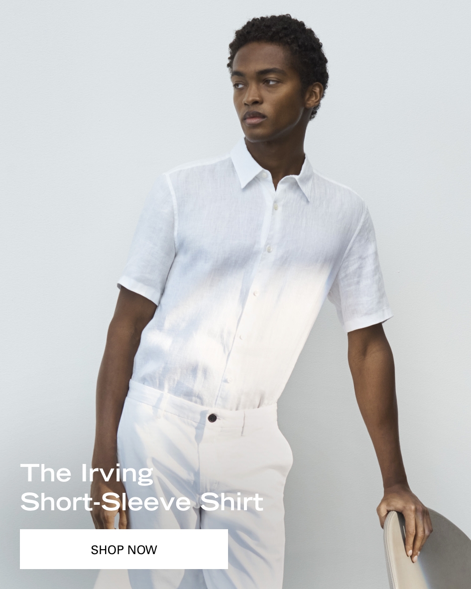 white short sleeve polo button down